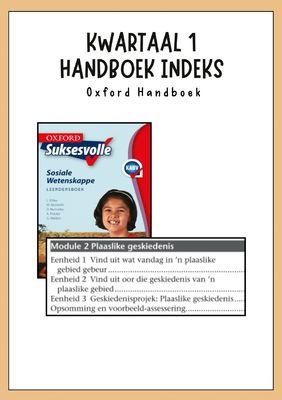 Graad 4 Kwartaal 1 Geskiedenis Opsommings - OXFORD Handboek