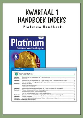 Graad 6 SW - Geografie Kwartaal 1 Opsommings - Platinum Handboek