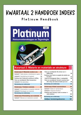 Graad 4 Natuurwetenskap &amp; Tegnologie Kwartaal 2 Opsommings - Platinum Handboek