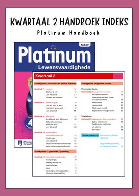 Graad 4 Lewensvaardighede Kwartaal 2 Opsommings - Platinum Handboek