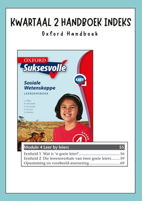 Graad 4 Geskiedenis Kwartaal 2 Opsommings - OXFORD HANDBOEK