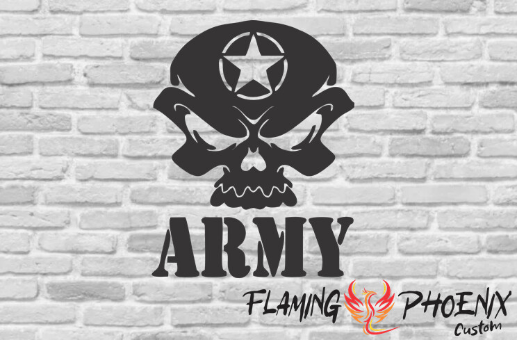 ARMY SKULL CUSTOM CAR VINYL STICKER DECAL