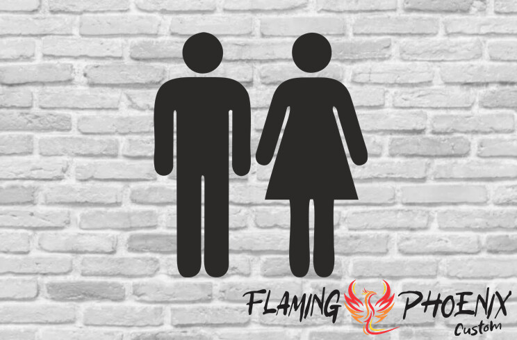 RESTROOMS CUSTOM CAR VINYL STICKER DECAL