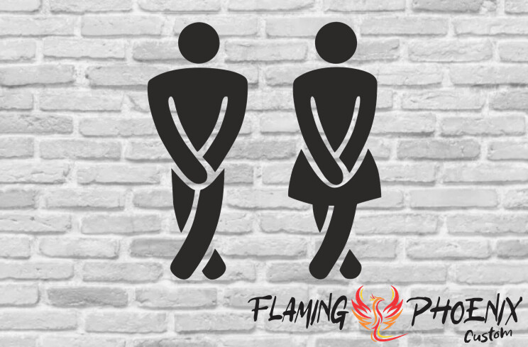 FUNNY RESTROOMS CUSTOM CAR VINYL STICKER DECAL