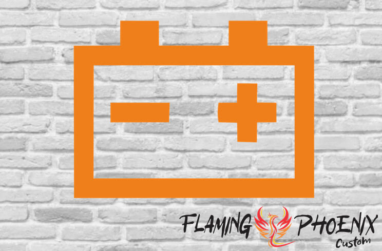BATTERY CUSTOM CAR VINYL STICKER DECAL