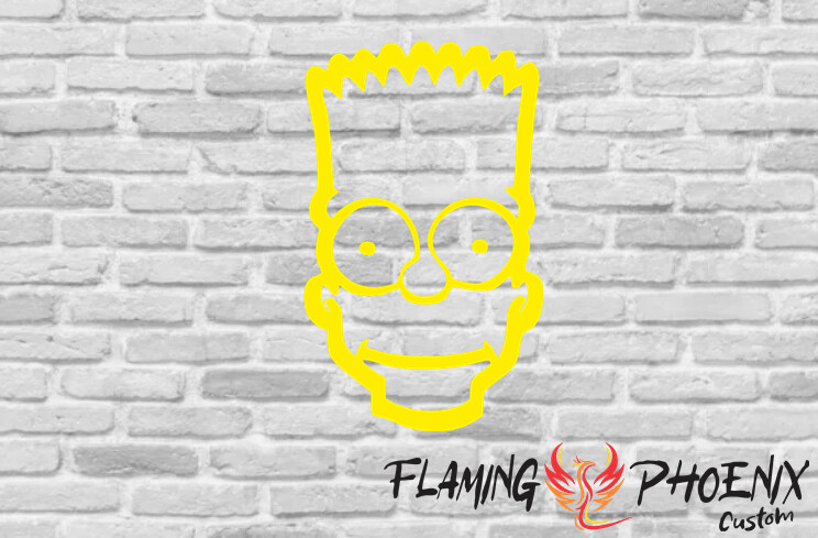BART HEAD CUSTOM CAR VINYL STICKER DECAL