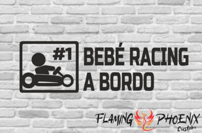 BEBE RACING A BORDO #1 CUSTOM CAR VINYL STICKER DECAL