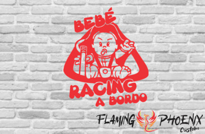 BEBE RACING A BORDO CUSTOM CAR VINYL STICKER DECAL
