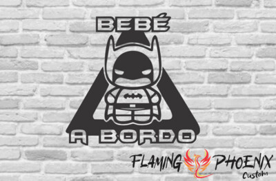 BEBE A BORDO BATMAN CUSTOM CAR VINYL STICKER DECAL
