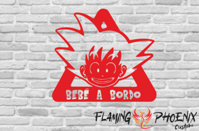 BEBE A BORDO GOKU CUSTOM CAR VINYL STICKER DECAL
