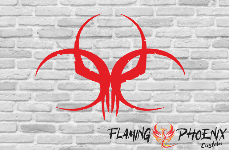 BIOHAZARD SKULL CUSTOM CAR VINYL STICKER DECAL
