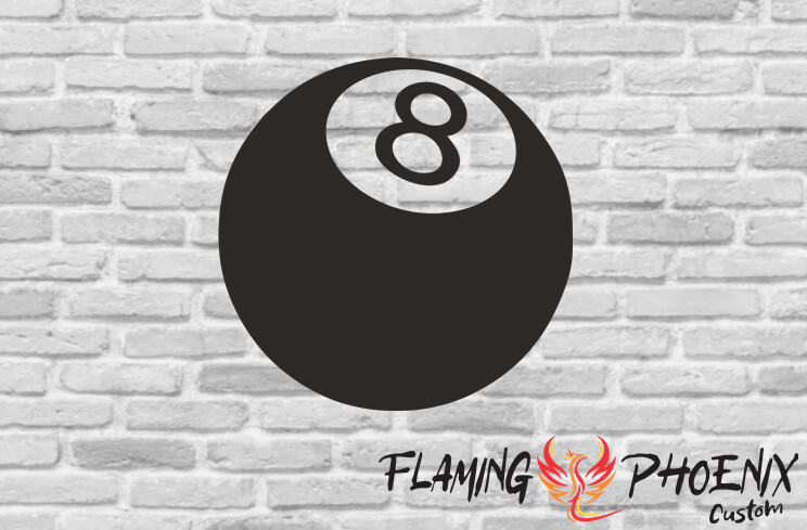8 BALL CUSTOM CAR VINYL STICKER DECAL