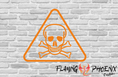 DANGER SKULL CUSTOM CAR VINYL STICKER DECAL
