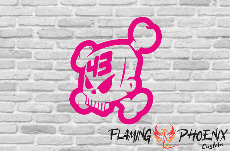 SKULL 43 CUSTOM CAR VINYL STICKER DECAL