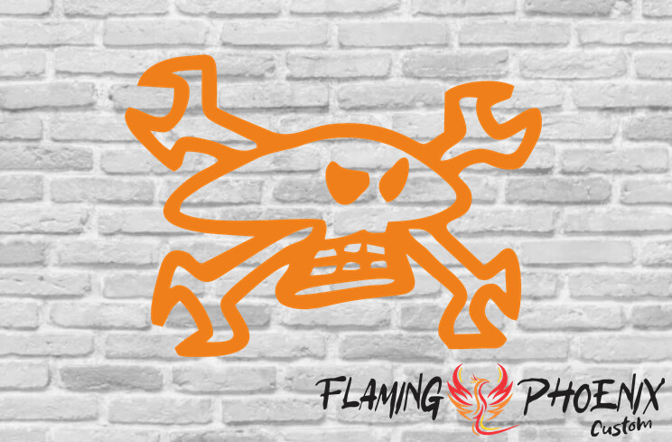 SKULL WITH TOOLS CUSTOM CAR VINYL STICKER DECAL