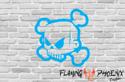 SKULL BLOCK CUSTOM CAR VINYL STICKER DECAL