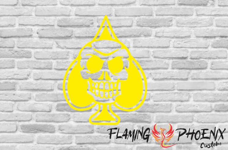 SKULL POWER CUSTOM CAR VINYL STICKER DECAL