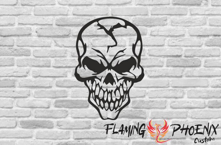 SMILING SKULL CUSTOM CAR VINYL STICKER DECAL