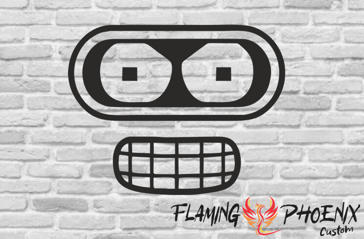 BENDER FACE CUSTOM CAR VINYL STICKER DECAL