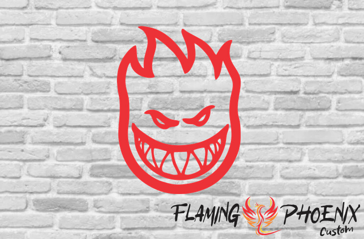 FACE ON FIRE CUSTOM CAR VINYL STICKER DECAL