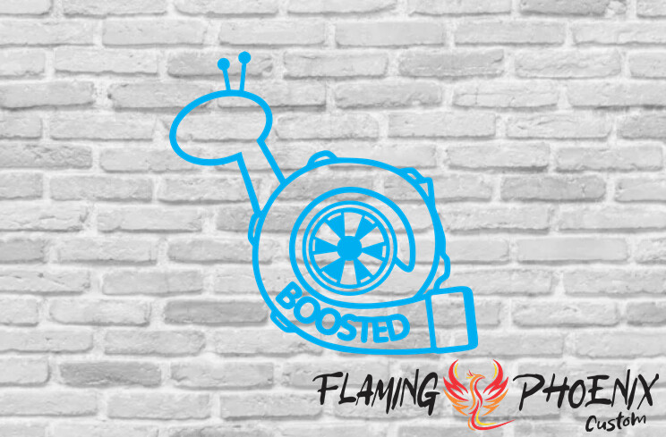 BOOSTED TURBO SNAIL CUSTOM CAR VINYL STICKER DECAL