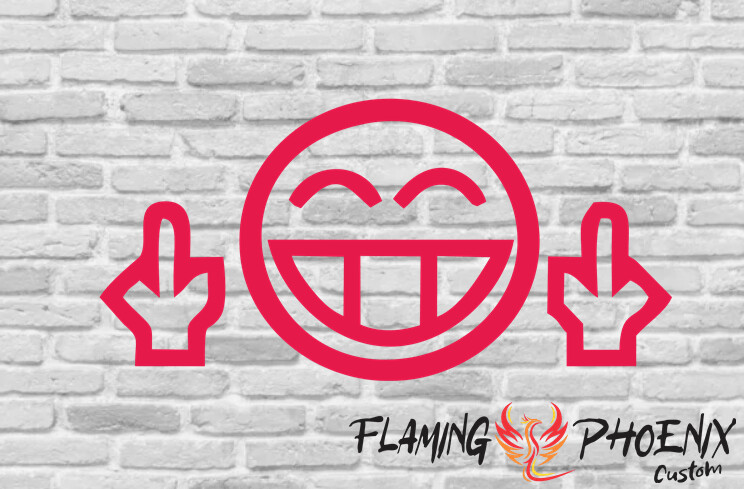 FINGERS SMILING FACE CUSTOM CAR VINYL STICKER DECAL