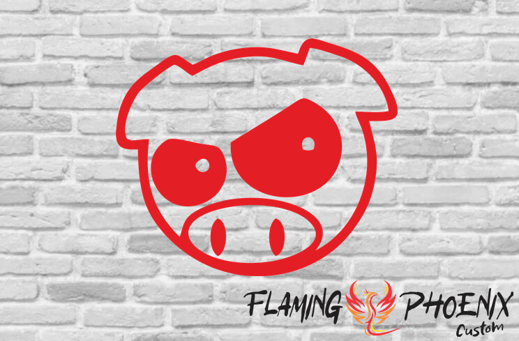 ANGRY PIG CUSTOM CAR VINYL STICKER DECAL