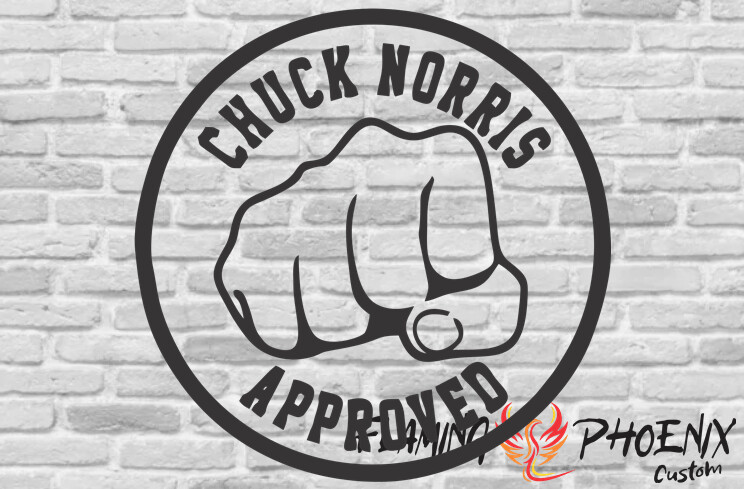 CHUCK NORRIS APPROVED CUSTOM CAR VINYL STICKER DECAL