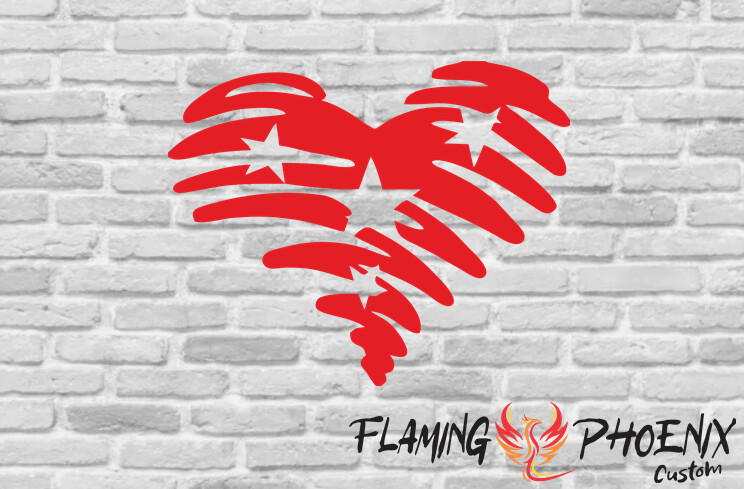 SCRIBBLE HEART CUSTOM CAR VINYL STICKER DECAL