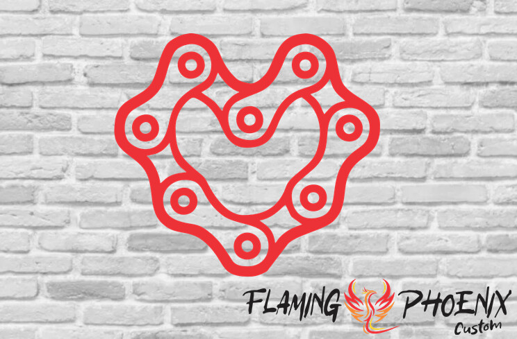 CHAIN HEART CUSTOM CAR VINYL STICKER DECAL