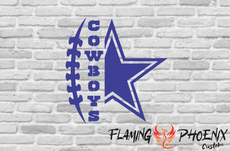 COWBOYS STAR CUSTOM CAR VINYL STICKER DECAL