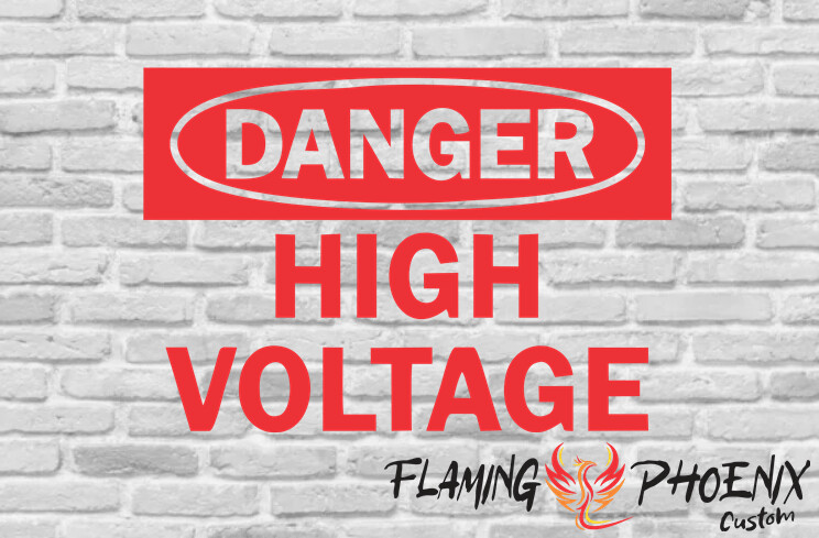 DANGER HIGH VOLTAGE CUSTOM CAR VINYL STICKER DECAL