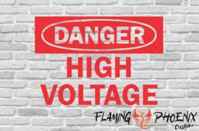 DANGER HIGH VOLTAGE CUSTOM CAR VINYL STICKER DECAL