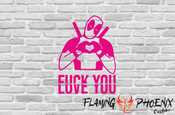 DEADPOOL LOVE YOU CUSTOM CAR VINYL STICKER DECAL