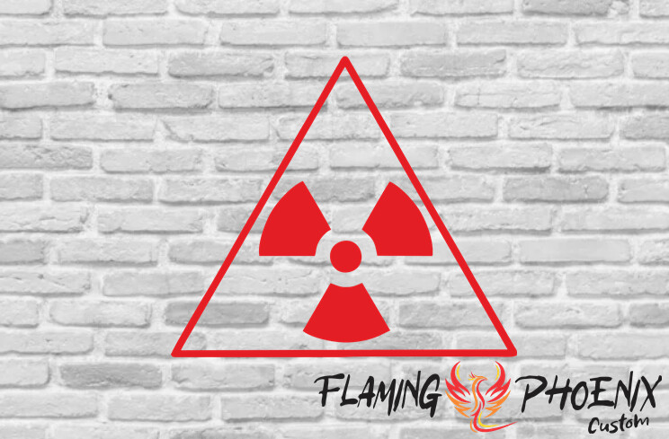 DANGER RADIATION CUSTOM CAR VINYL STICKER DECAL