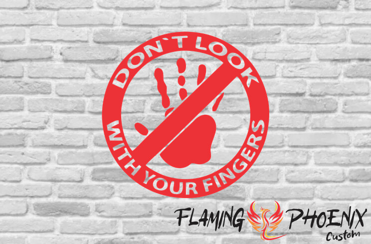 DON'T LOOK WITH YOUR FINGERS CUSTOM CAR VINYL STICKER DECAL
