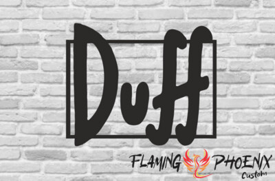 DUFF CUSTOM CAR VINYL STICKER DECAL