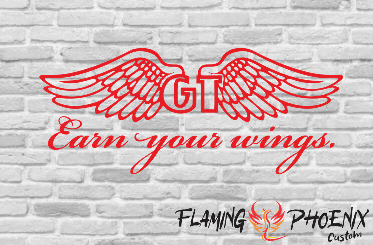 EARN YOUR WINGS GT CUSTOM CAR VINYL STICKER DECAL