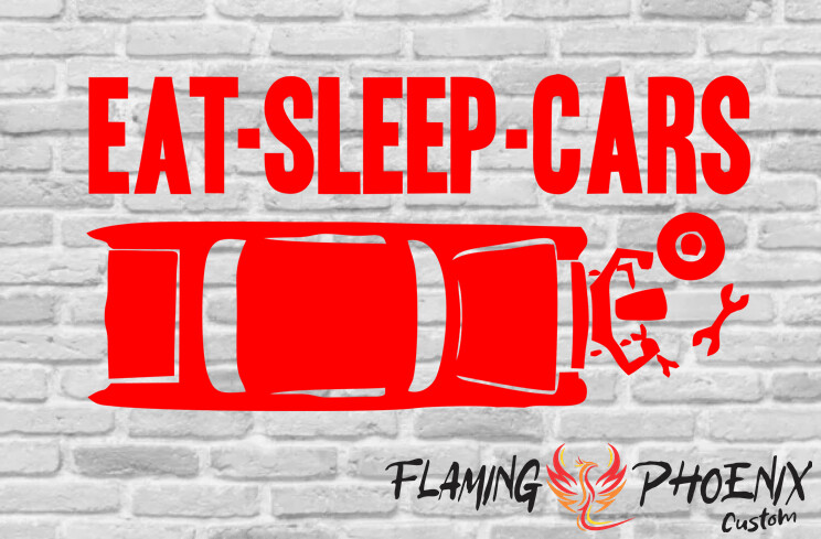 EAT SLEEP CARS CUSTOM CAR VINYL STICKER DECAL