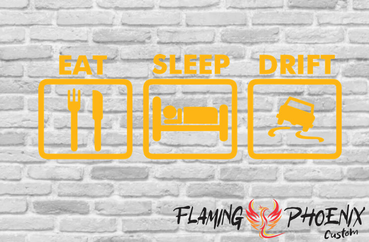 EAT SLEEP DRIFT CUSTOM CAR VINYL STICKER DECAL