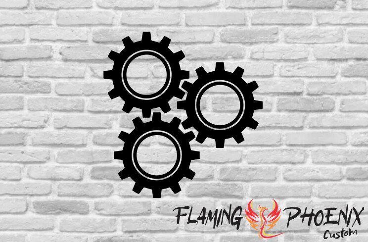 GEARS CUSTOM CAR VINYL STICKER DECAL
