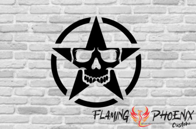 STAR SKULL CUSTOM CAR VINYL STICKER DECAL