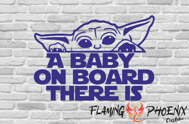 A BABY ON BOARD THERE IS - GROGU CUSTOM CAR VINYL STICKER DECAL