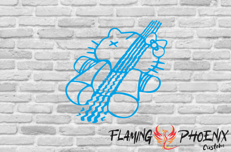 KITTEN RUN OVER CUSTOM CAR VINYL STICKER DECAL
