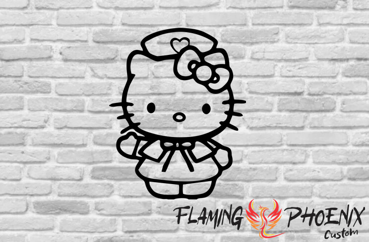 NURSE KITTY CUSTOM CAR VINYL STICKER DECAL