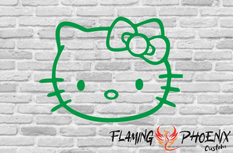 KITTEN WITH BOW CUSTOM CAR VINYL STICKER DECAL
