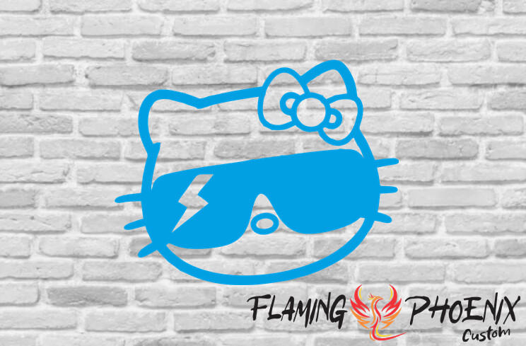 KITTEN WITH GLASSES CUSTOM CAR VINYL STICKER DECAL
