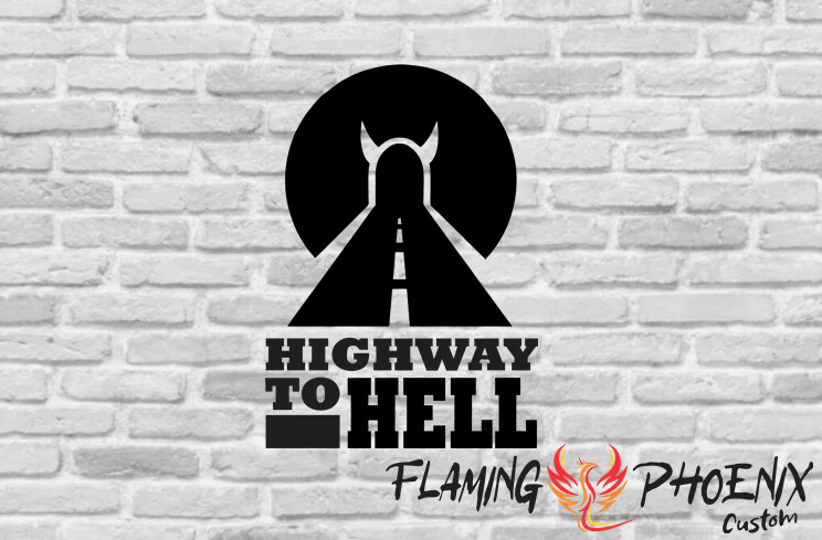 HIGHWAY TO HELL ACDC CUSTOM CAR VINYL STICKER DECAL