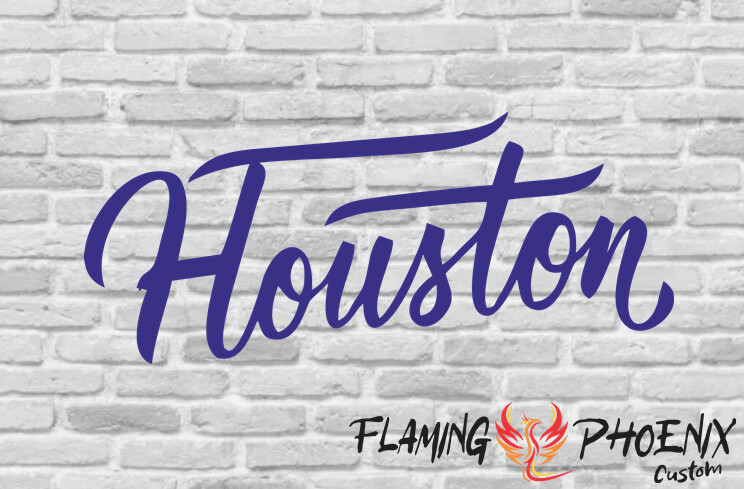 HOUSTON CUSTOM CAR VINYL STICKER DECAL