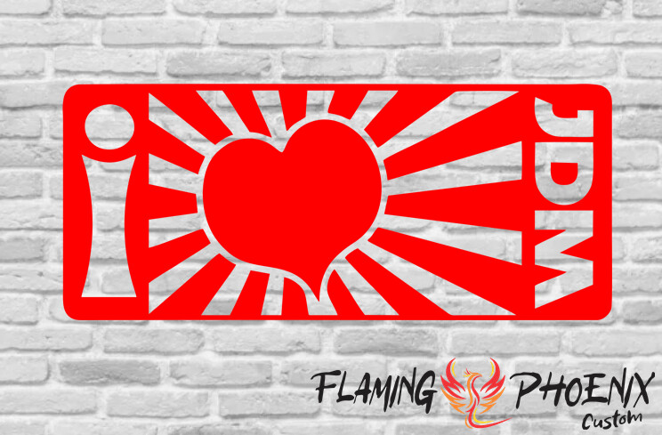 I LOVE JDM SUN CUSTOM CAR VINYL STICKER DECAL